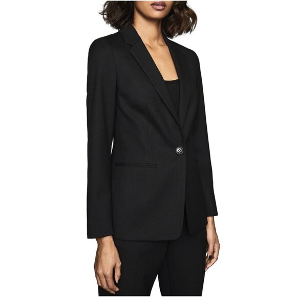 REISS | Hartley Textured Wool Jacket In Black - Picture 2 of 12